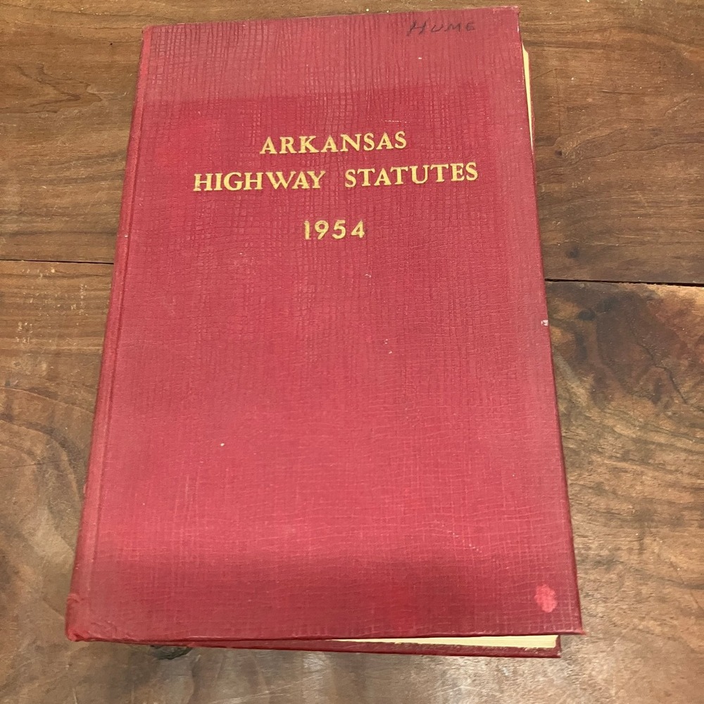 Arkansas Highway Statutes 1954 Ike Murry Legal Reference State Law Vintage